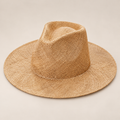 Hand-Dyed Treasured Grass Jazz Fedora: Elegant Sun Protection Hat on a beige backdrop