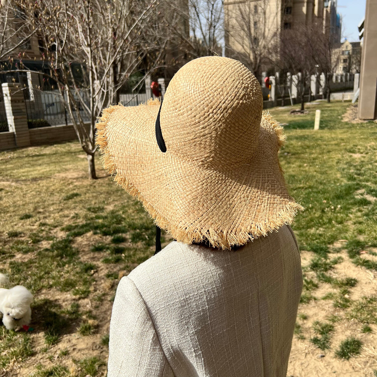Handwoven Straw Sun Hat: Wide Brim Beach Accessory - view 5