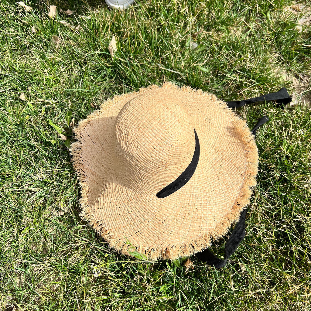 Handwoven Straw Sun Hat: Wide Brim Beach Accessory - view 7