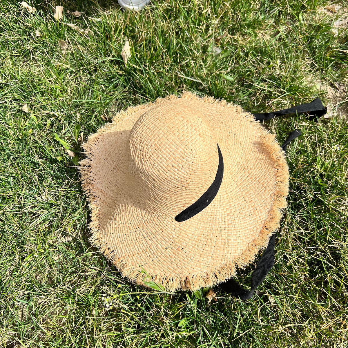 Handwoven Straw Sun Hat: Wide Brim Beach Accessory - view 7