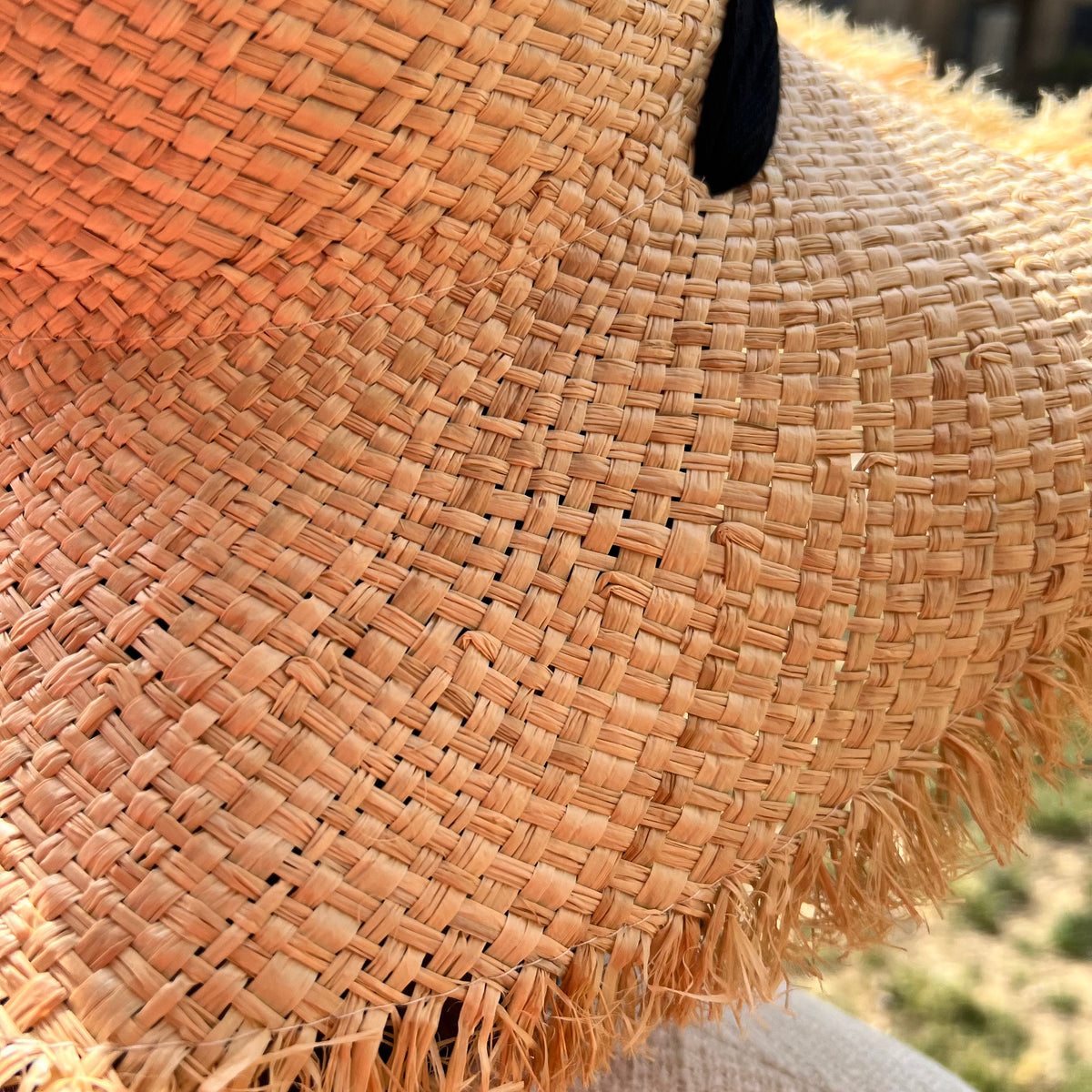 Handwoven Straw Sun Hat: Wide Brim Beach Accessory - view 8