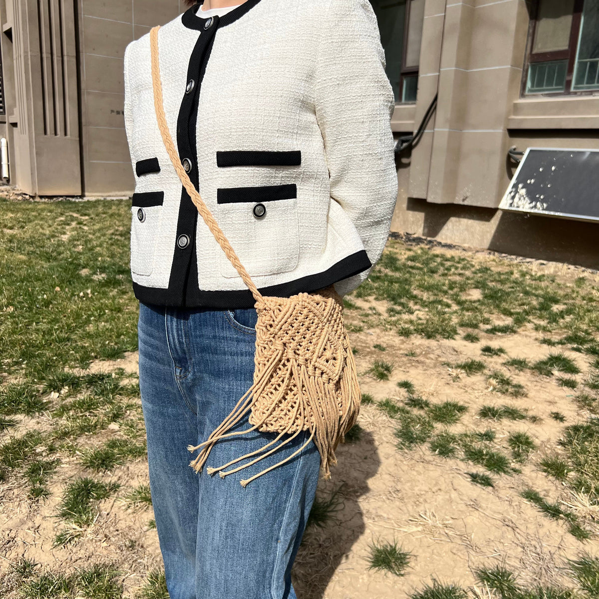 Handmade Woven Tassel Crossbody Bag: Eco-Friendly Nylon Summer Purse - view 2