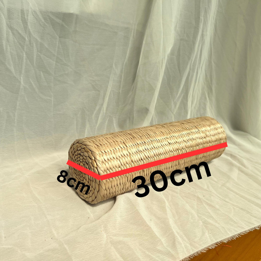 Handmade Straw Neck Roll Pillow: Woven Bolster for Yoga & Sleeping - view 3