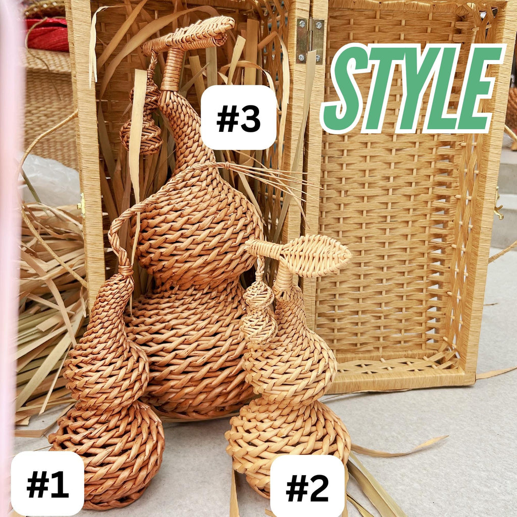 Handcrafted Woven Gourd Ornament: Natural Willow Decor - view 2
