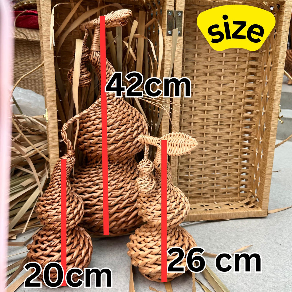 Handcrafted Woven Gourd Ornament: Natural Willow Decor - view 3