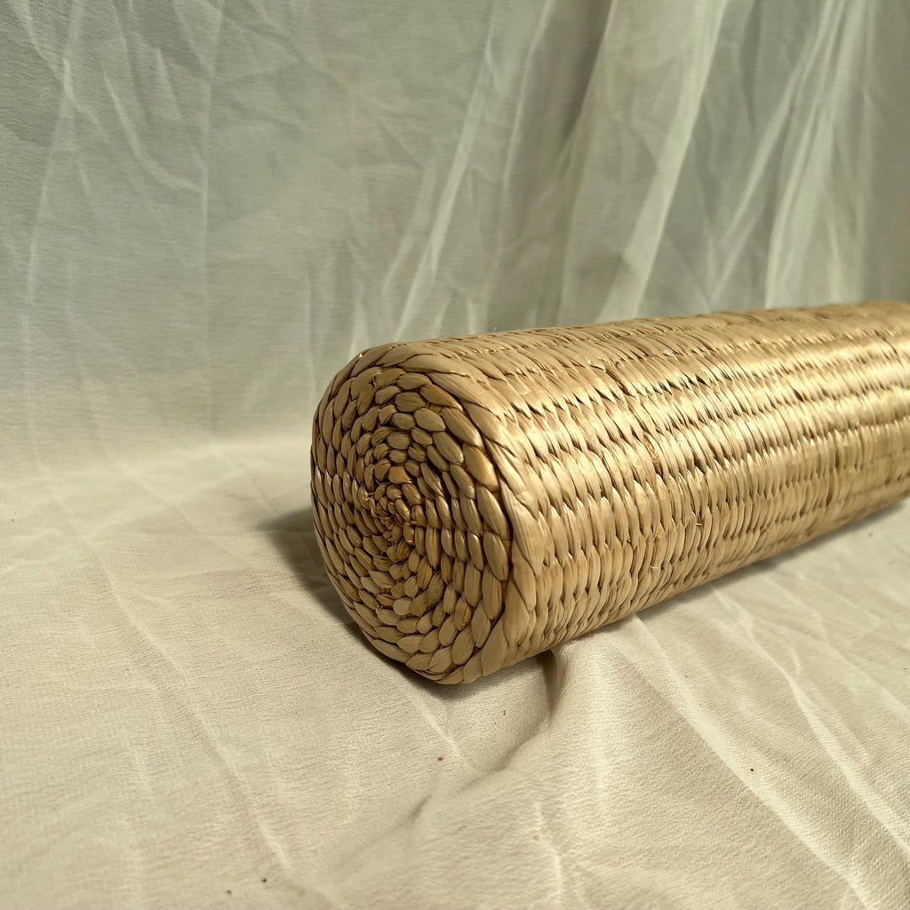 Handmade Straw Neck Roll Pillow: Woven Bolster for Yoga & Sleeping - view 7
