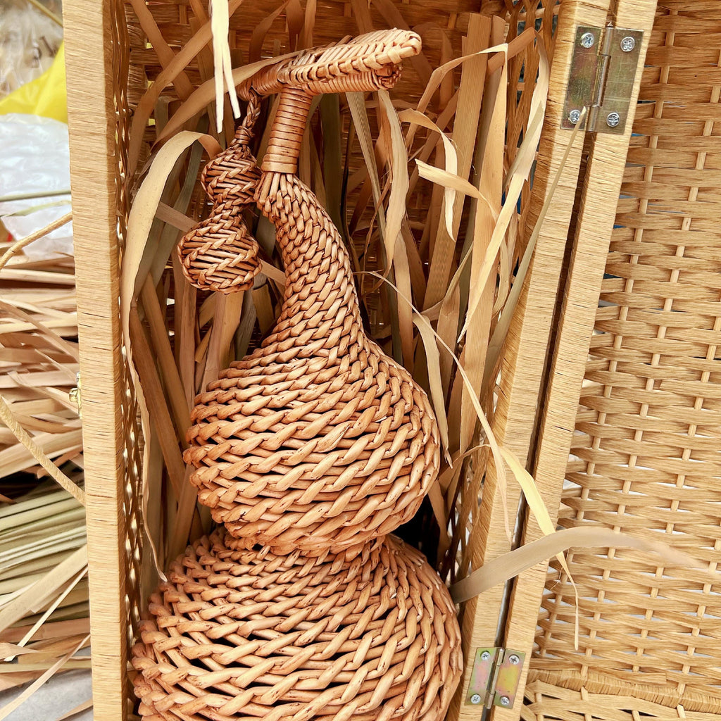 Handcrafted Woven Gourd Ornament: Natural Willow Decor - view 5