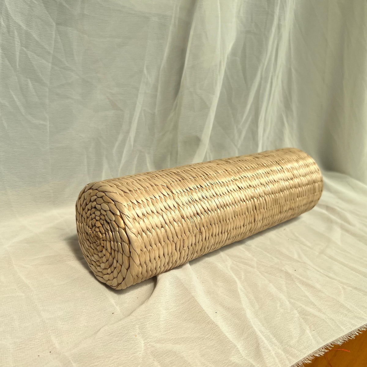 Handmade Straw Neck Roll Pillow: Woven Bolster for Yoga & Sleeping - view 6