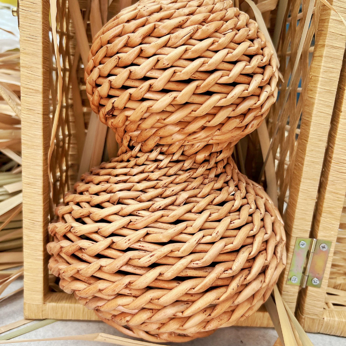 Handcrafted Woven Gourd Ornament: Natural Willow Decor - view 8