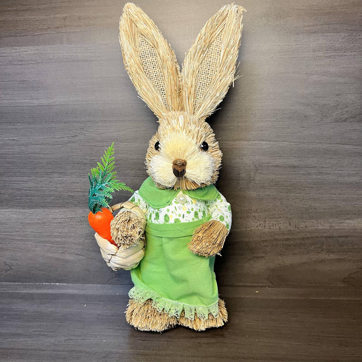 Handmade Straw Easter Bunny Family: Rustic Spring Decor - view 9