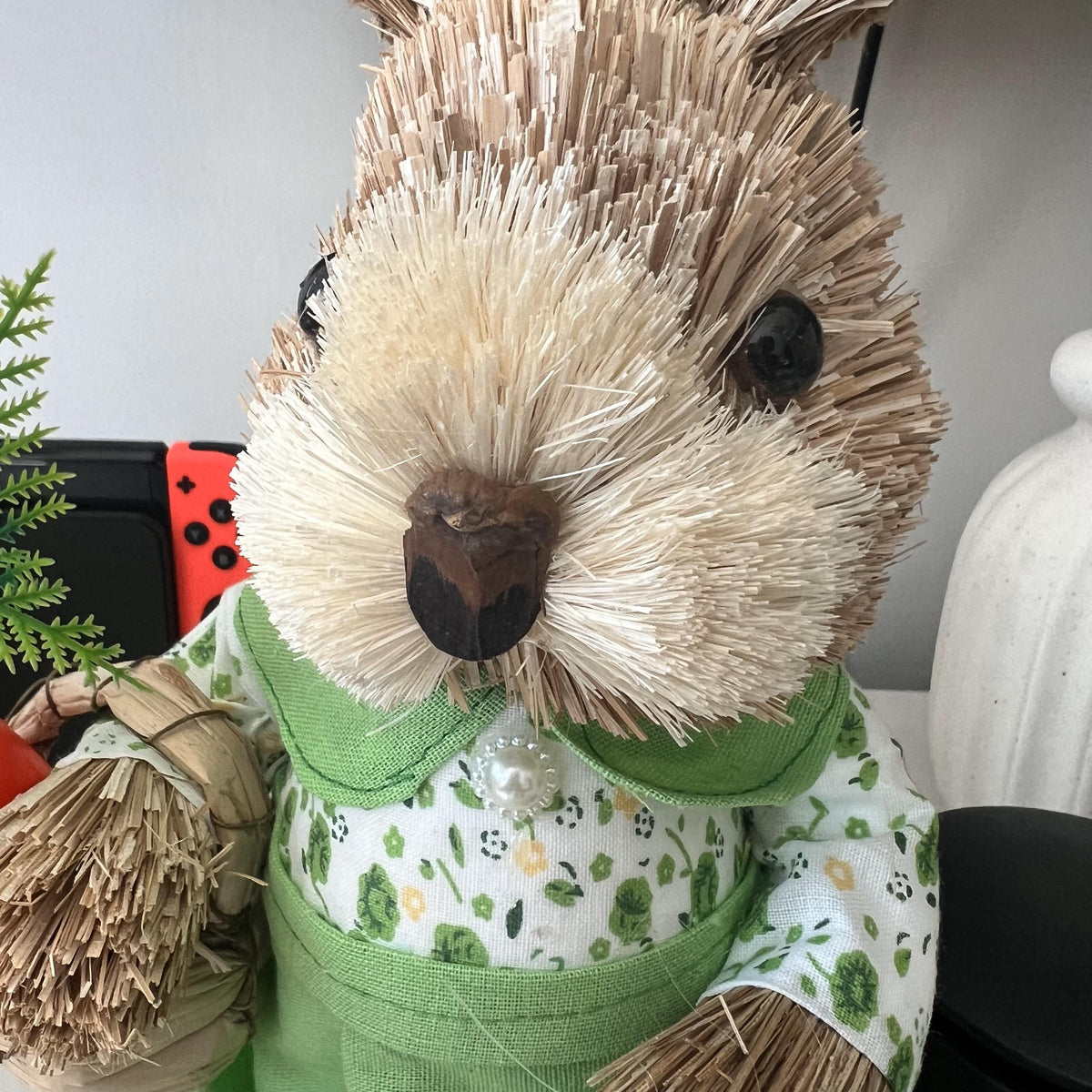 Handmade Straw Easter Bunny Family: Rustic Spring Decor - view 5