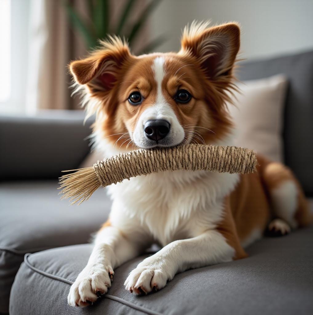 Natural Grass Chew Stick for Dogs: Handwoven Puppy Teething Toy