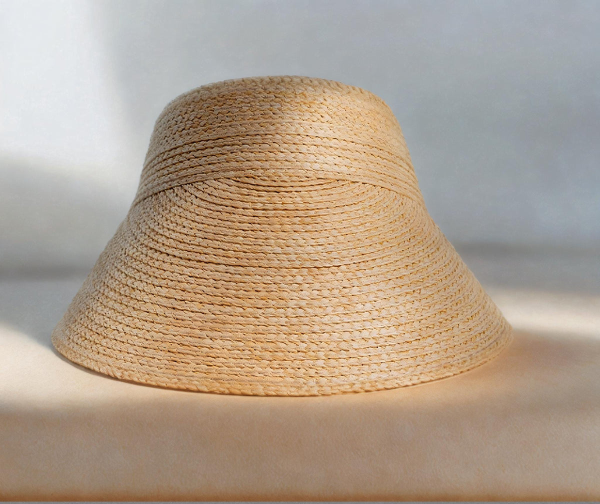 Handmade Straw Sun Visor: Adjustable Wide Brim Beach Hat - view 2
