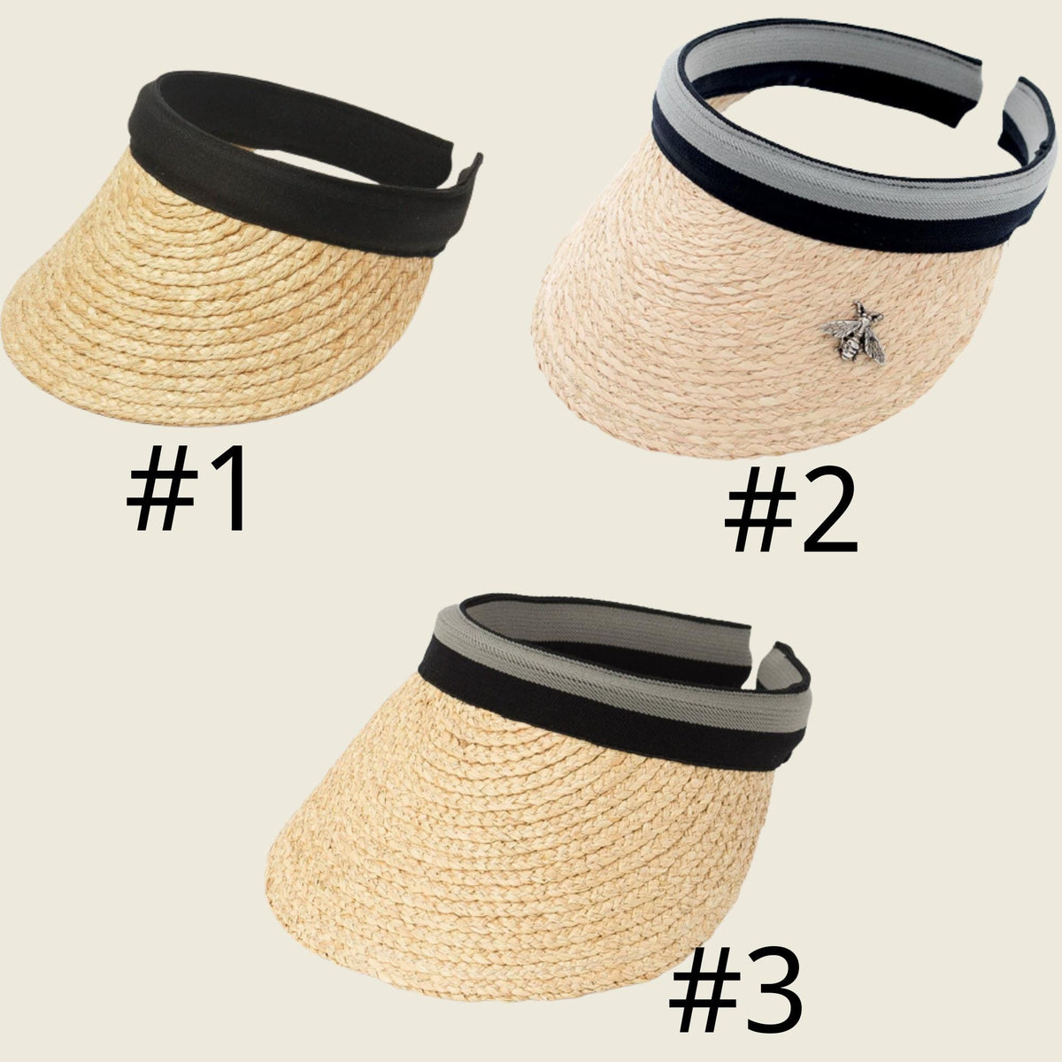 Handmade Straw Sun Visor: Wide Brim UV Protection Beach Hat - view 5