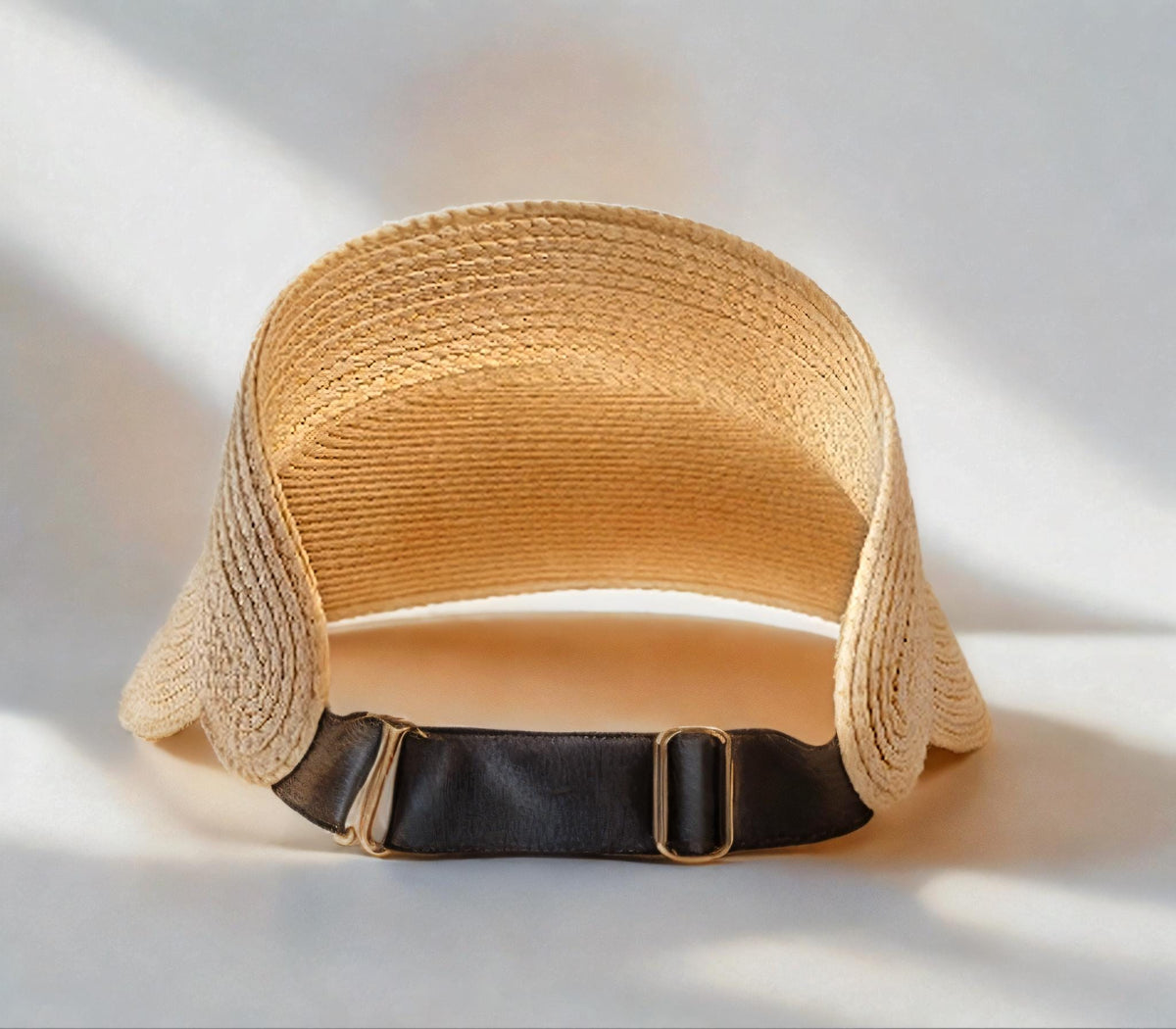 Handmade Straw Sun Visor: Adjustable Wide Brim Beach Hat - view 5