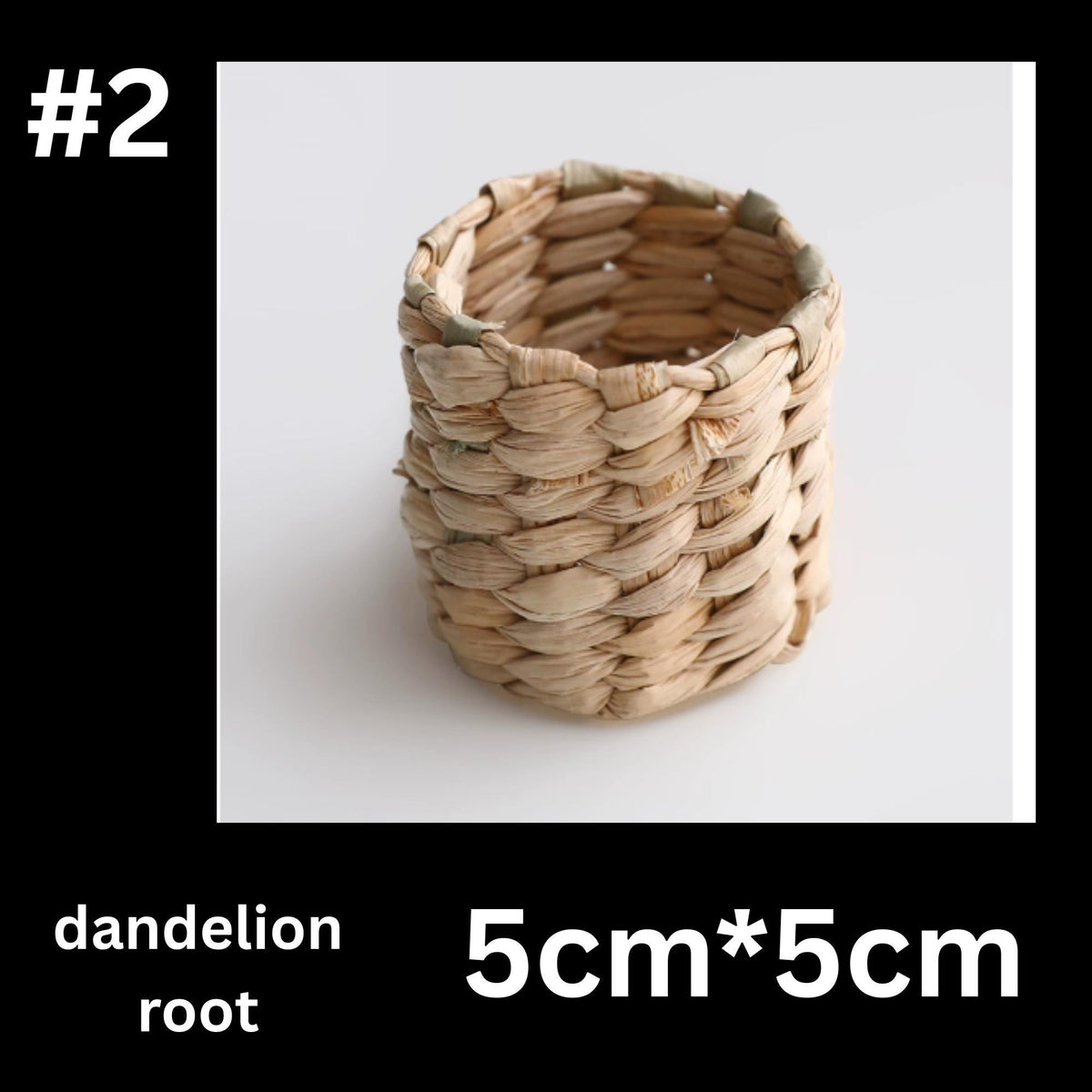 A woven dandelion root with a textured, woven appearance.