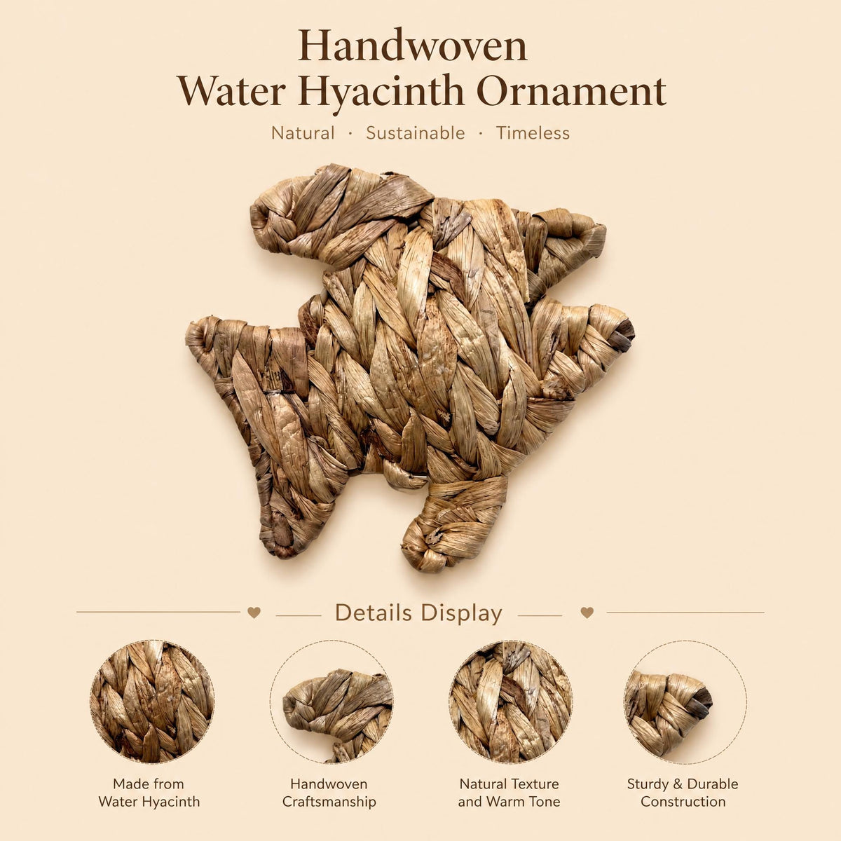 Handwoven Water Hyacinth Ornament