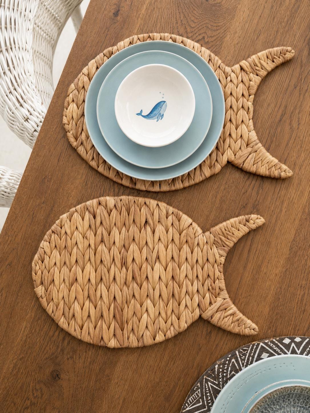 Handmade Fish Placemat, Woven Kitchenware, Coastal Dining Table, New Home Gift