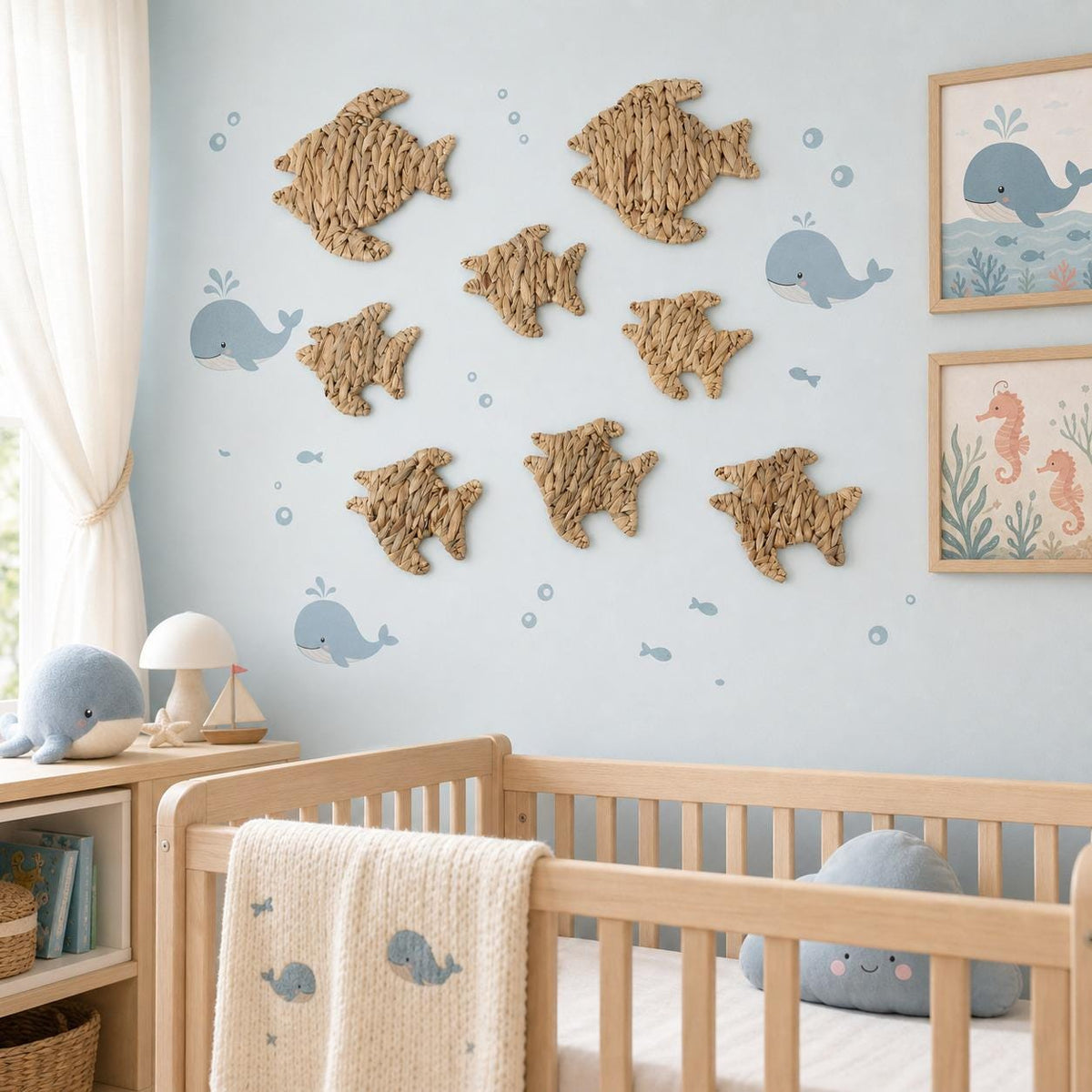 Handmade Fish Nursery Wall Decor, Coastal Wall Art, Ocean Nursery Decor, New Home Gift