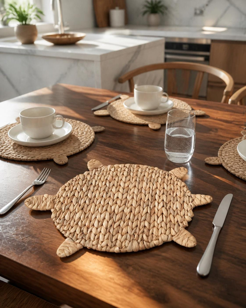 Handmade Turtle Placemat, Woven Kitchenware, Coastal Kitchen Island, New Home Gift