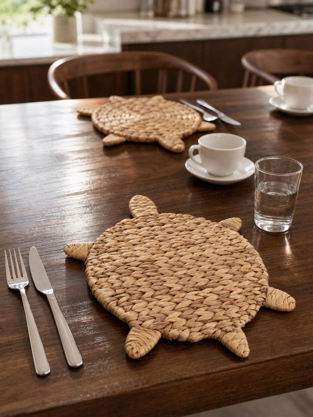 Handmade Turtle Placemat, Woven Kitchenware, Coastal Kitchen Island, New Home Gift - view 2