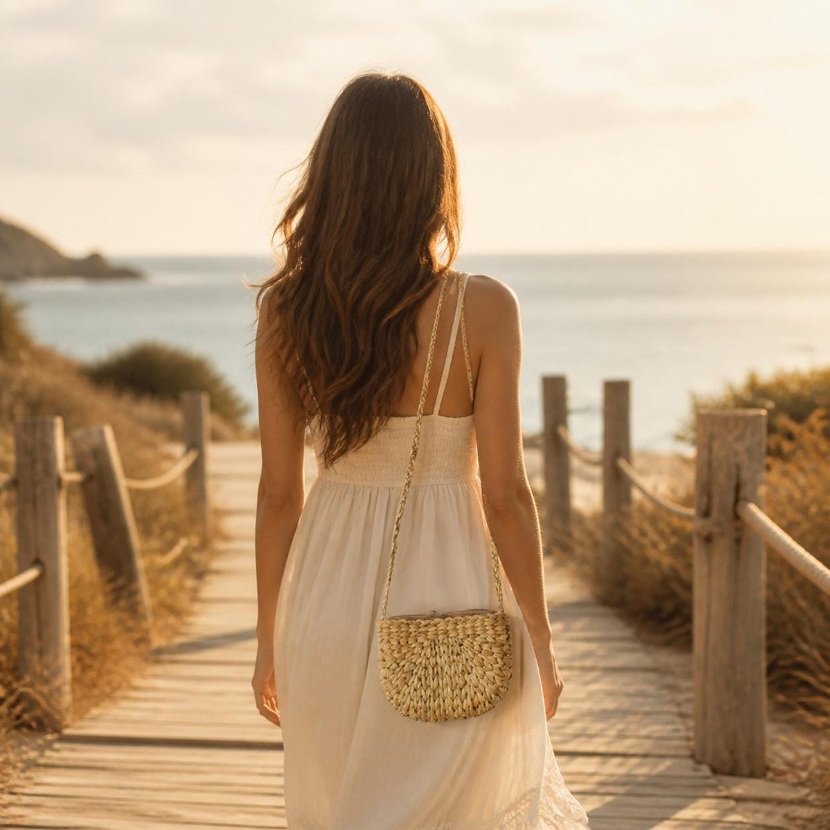 Handmade Woven Crossbody Bag, Boho Shoulder Bags, Summer Beach Vacation Wear, Bridal Shower Gift - view 4