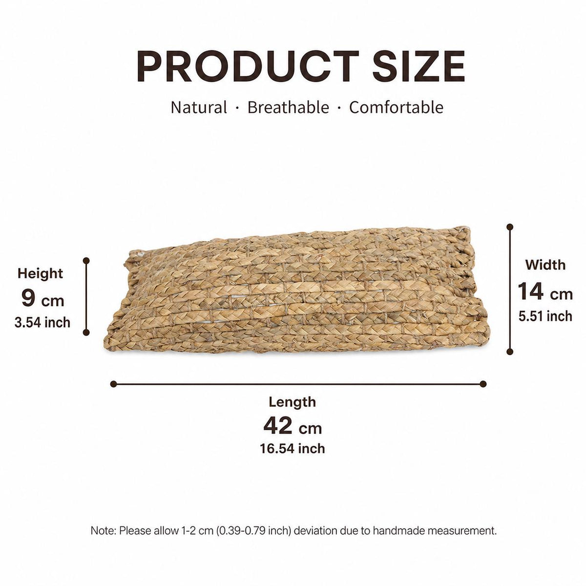 Handmade Water Hyacinth Bed Pillow, Home Furnishings, Sauna Room Neck Support, Self Care Gift - view 3