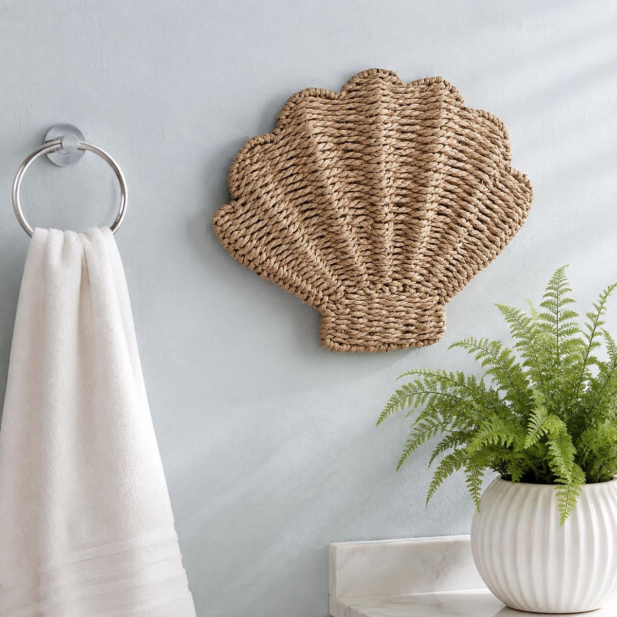 Handmade Shell Wall Art, Coastal Wall Decor, Boho Bathroom Accent, Beach House Gift - view 5