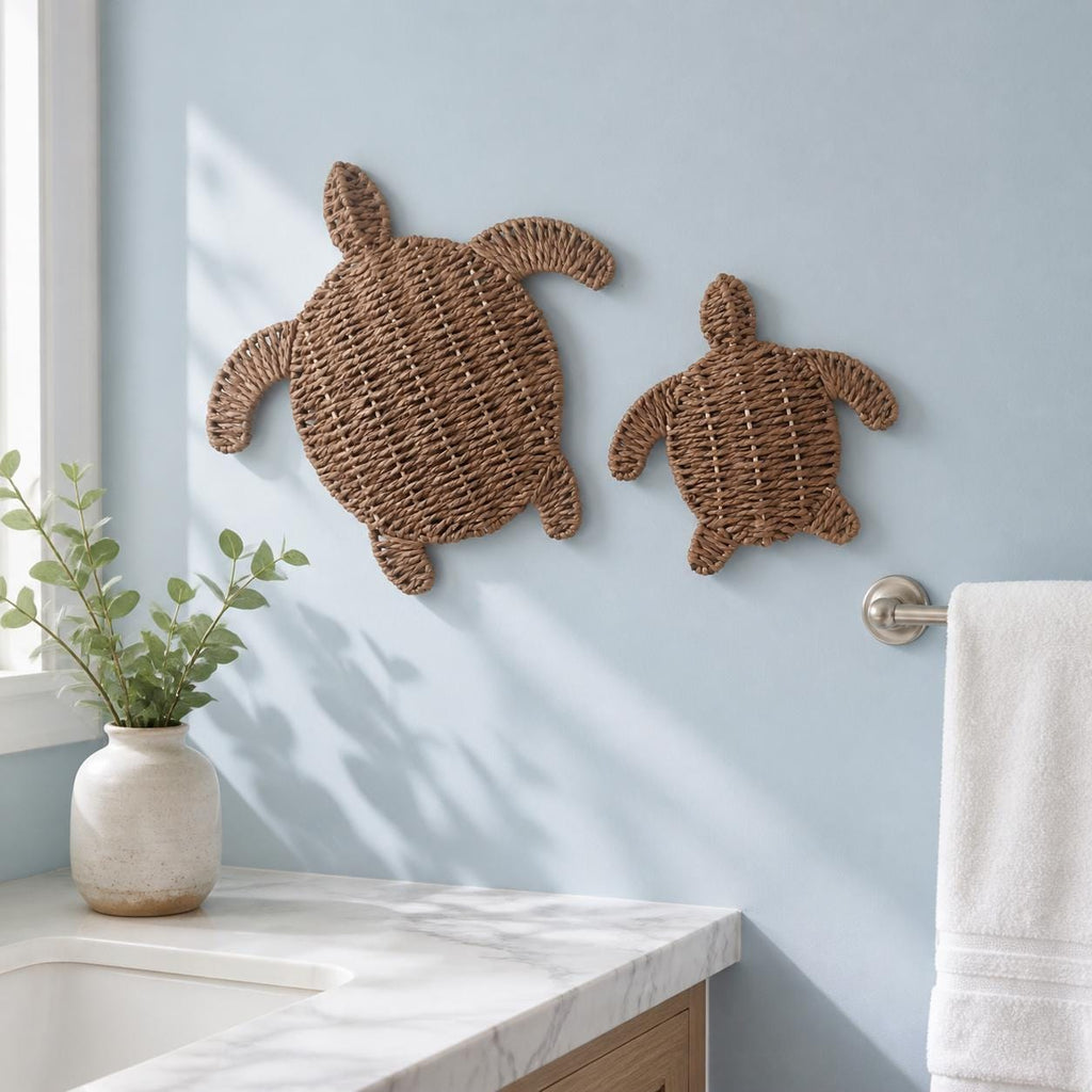 Handmade Turtle Wall Decor, Bathroom Wall Art, Coastal Beach Decor, New Home Gift