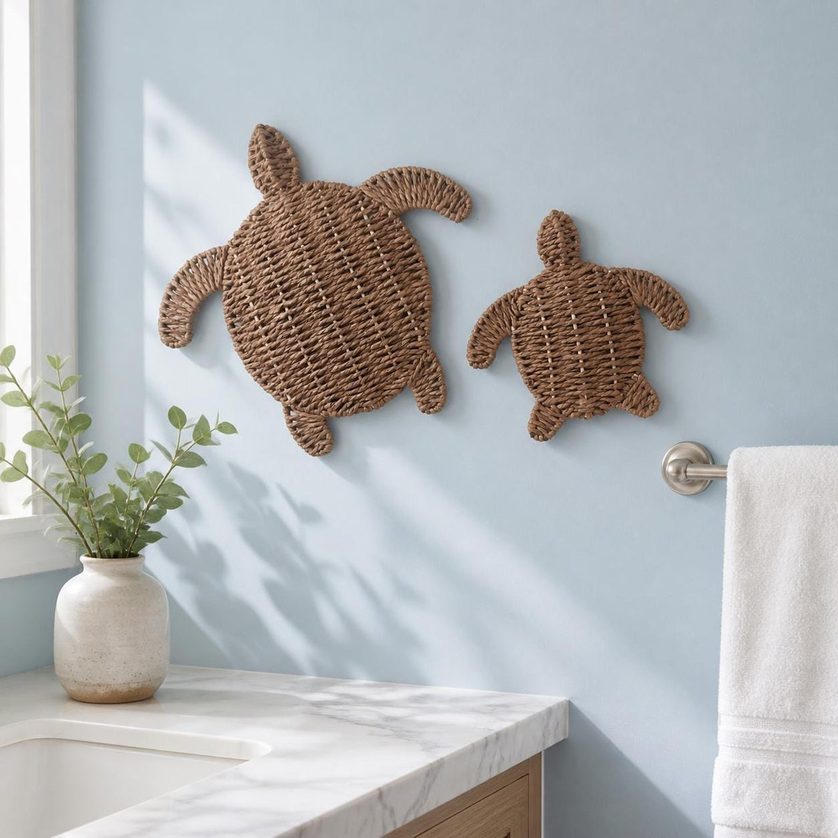 Handmade Turtle Wall Decor, Bathroom Wall Art, Coastal Beach Decor, New Home Gift