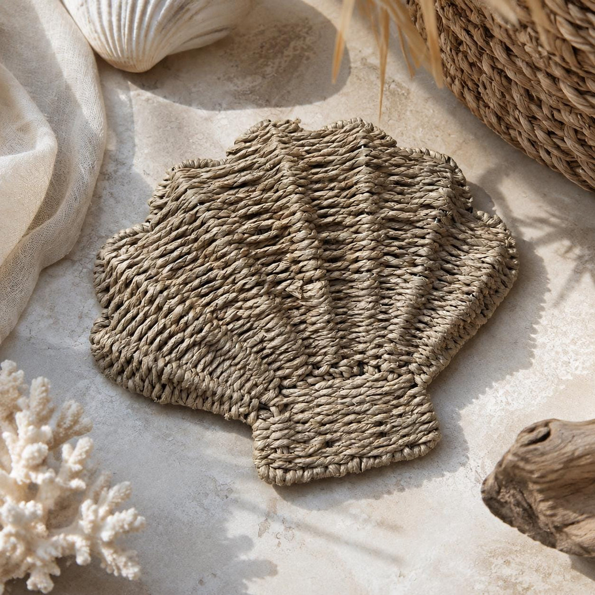 Handmade Shell Wall Art, Coastal Wall Decor, Boho Bathroom Accent, Beach House Gift - view 3