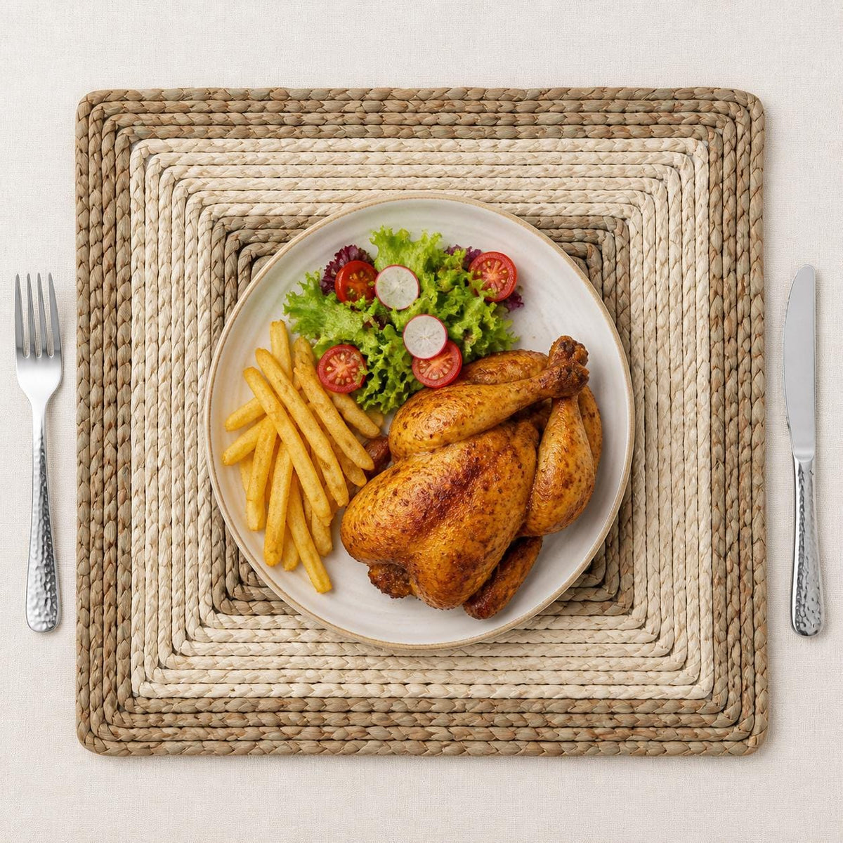 Handmade Woven Placemats Set of 4, Square 30cm Woven Table Mats, Kitchen Dining Decor, New Home Gift - view 15