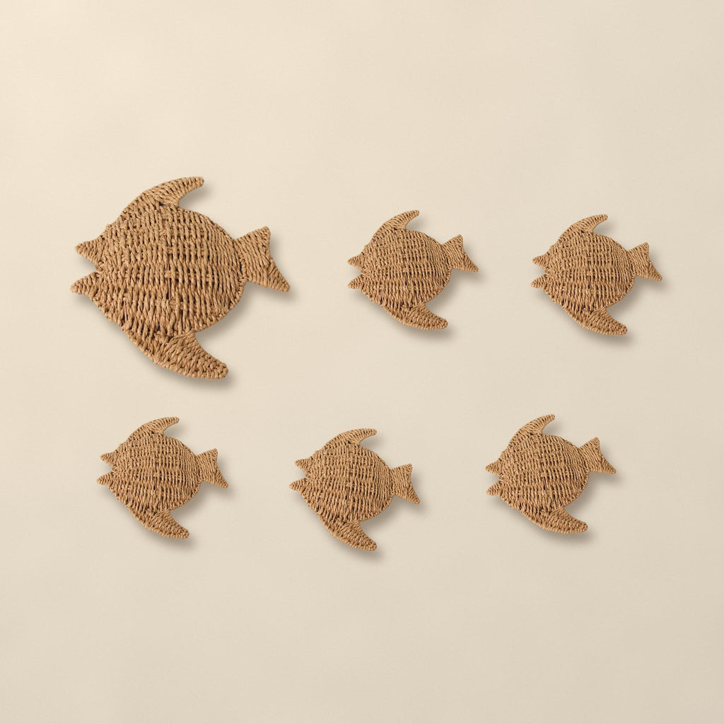 Style option 1 Large + 5 Small (Set of 6): what is included in this set of woven paper rope fish