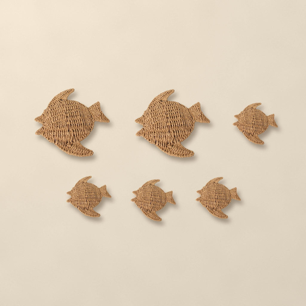 Style option 2 Large + 4 Small (Set of 6): what is included in this set of woven paper rope fish